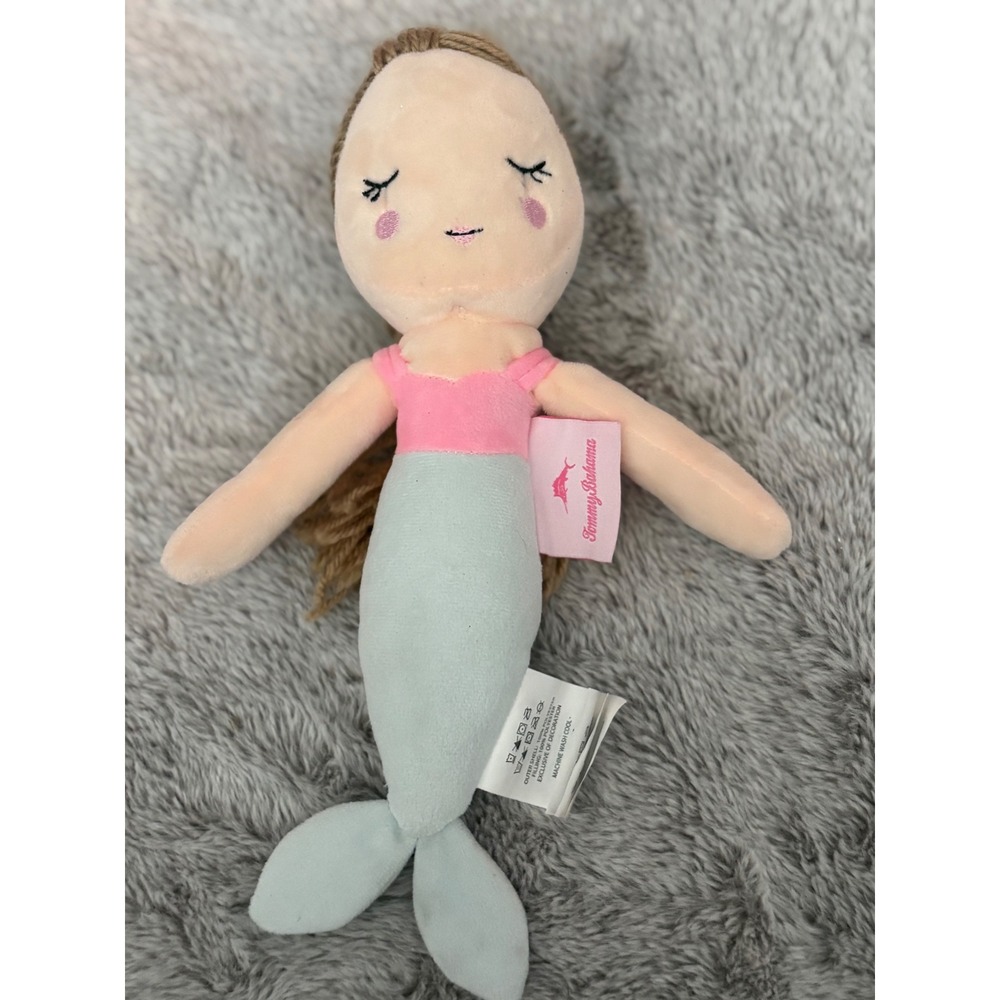Tommy Bahama Mermaid Plush Doll Pink Mint Green Yarn Braid Hair 12" BPT70105C1
